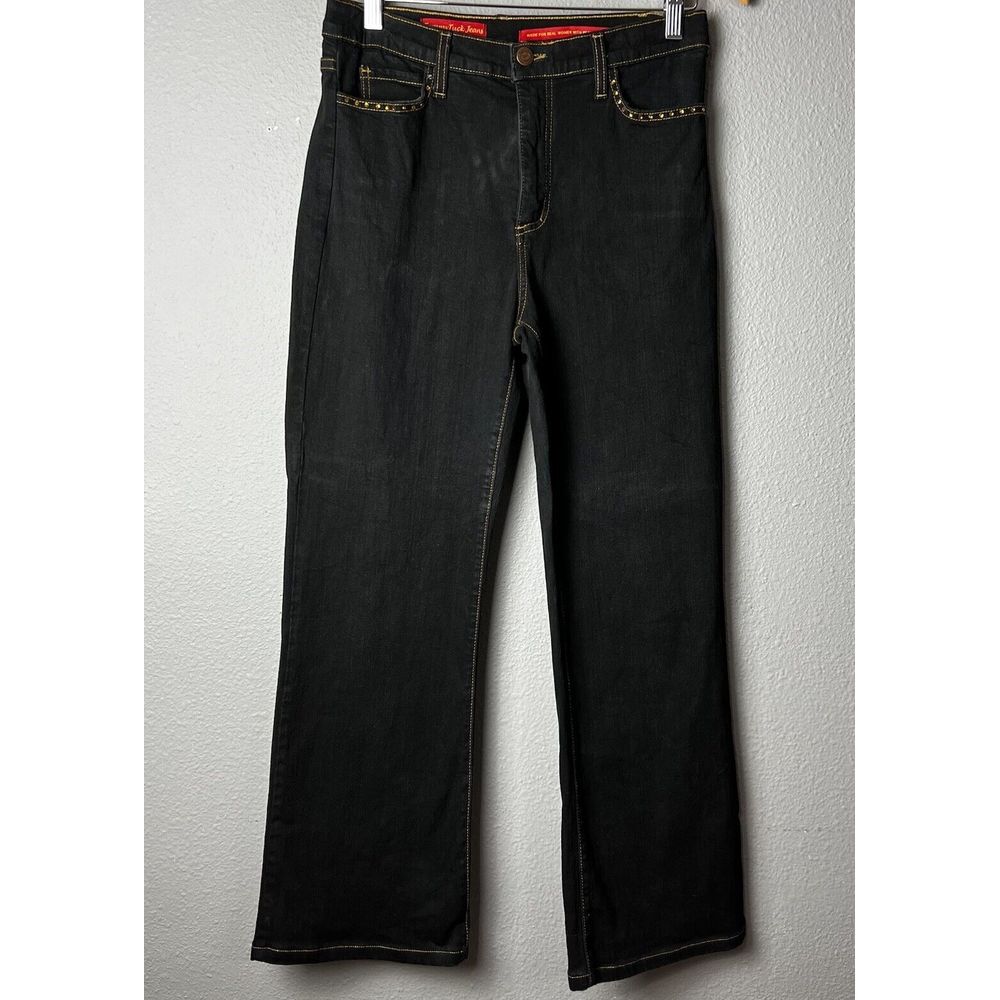 NYDJ Women's 2/4 29x28 Straight Leg Jeans‎ Tummy Tuck Curvy Dark Blue Jeggings